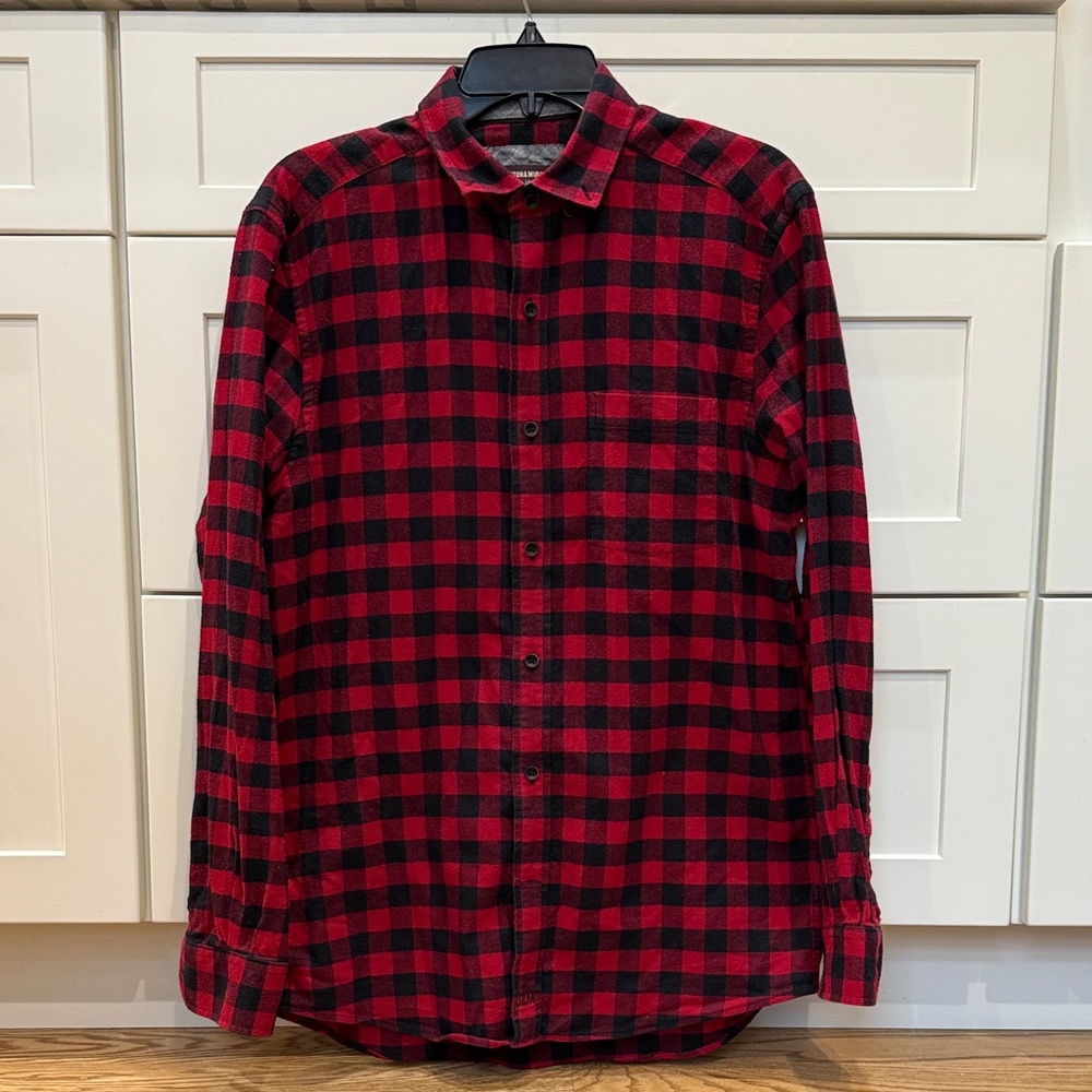 Johnston and Murphy Classic Red and Black Checkered Men's Shirt
